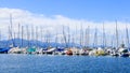 Part of yachts and boats at Ouchy port Royalty Free Stock Photo