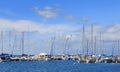 Part of yachts and boats at Ouchy port Royalty Free Stock Photo