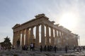 Parthenon on Acropolis, Athens, Greece. It is a main tourist attraction of Athens. Ancient Greek architecture of Athens in summer Royalty Free Stock Photo