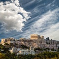 Parthenon, Acropolis of Athens, Under Dramatic sky, Greece Royalty Free Stock Photo