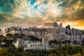 Parthenon, Acropolis of Athens, Under Dramatic Sunset sky Royalty Free Stock Photo