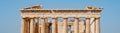 Parthenon, in Athens, Greece, web banner format Royalty Free Stock Photo