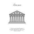 Parthenon in Athens vector line icon, sign