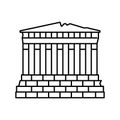 parthenon europe antique building line icon vector illustration