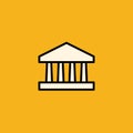 Parthenon travel destination line coloured vector icon