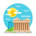 Parthenon flat design landmark