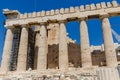 The Parthenon is a former temple on the Athenian Acropolis Royalty Free Stock Photo