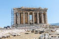 The Parthenon is a former temple on the Athenian Acropolis Royalty Free Stock Photo