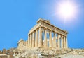 parthenon greece sun athens sun sunshine