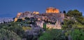 Parthenon and Herodium construction in Acropolis Hill in Athens Royalty Free Stock Photo