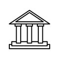 Parthenon icon vector isolated on white background, Parthenon sign , line or linear sign, element design in outline style