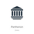 Parthenon icon vector. Trendy flat parthenon icon from greece collection isolated on white background. Vector illustration can be