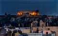 Parthenon Night Ruins Temple Erechtheion Acropolis Athens Greece