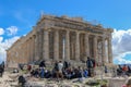 Parthenon Renovation: Balancing Frustrated Tourism Plans and Art Restoration Royalty Free Stock Photo