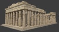 Parthenon ruins 3D render