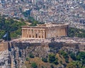 Parthenon temple on acropolis of Athens, Greece, northern aerial view Royalty Free Stock Photo