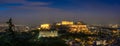 Parthenon Temple and Amphiteater are ancient architecture at the Acropolis, Athens, Greece Royalty Free Stock Photo