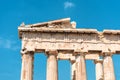 Parthenon temple closeup, Athens, Greece. It is a top landmark of Athens Royalty Free Stock Photo