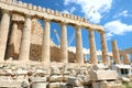 Parthenon temple under renovation on the Acropolis in Athens, Gr