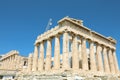 Parthenon temple under renovation on the Acropolis in Athens, Greece.