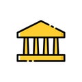 Parthenon temple vector illustration. Greek classic architecture icon.