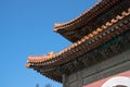 Partial close-up of ancient Chinese architectural bucket arch Royalty Free Stock Photo