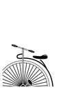 Partial Corner Style Minimal Vintage Style Penny Farthing Bicycle In Partial Form In Black And White 3