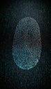 Partial fingerprint on dark background. Minimal abstract rime or mystery concept. Cybersecurity idea.