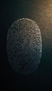 Partial fingerprint on dark background. Minimal abstract rime or mystery concept. Cybersecurity idea.