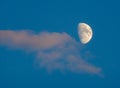Partial Moon and Clouds, Early Evening