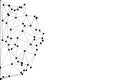 Partial network map visualization showing dense cluster of interconnected points fading into white negative space Royalty Free Stock Photo