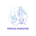 Partial paralysis blue gradient concept icon