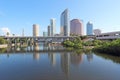 Partial skyline and USF Park in Tampa, Florida Royalty Free Stock Photo