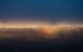 Partial snowbow in the sunrise on a cold winter morning..