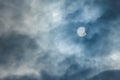 Partial Solar Eclipse on a Cloudy Day 20.03.2015 Royalty Free Stock Photo