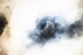Partial Solar Eclipse on a Cloudy Day 25.10.2021 in Czechia Royalty Free Stock Photo
