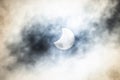 Partial Solar Eclipse on a Cloudy Day 25.10.2021 in Czechia Royalty Free Stock Photo