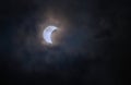 Partial Solar Eclipse on a Cloudy Day Royalty Free Stock Photo