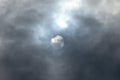 Partial Solar Eclipse in Cloudy sky Royalty Free Stock Photo