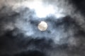 Partial Solar Eclipse in Cloudy sky Royalty Free Stock Photo