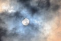 Partial Solar Eclipse in Cloudy sky