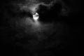 Partial solar eclipse with cloudy sky