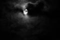 Partial solar eclipse with cloudy sky Royalty Free Stock Photo