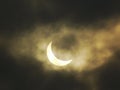 Partial Solar Eclipse Looks Like Crescent Moon Royalty Free Stock Photo