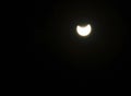 Partial solar eclipse that occurred on Tuesday, October 25 could be observed in many areas Royalty Free Stock Photo