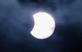 Partial solar eclipse October 25, 2022 Royalty Free Stock Photo
