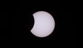 Partial solar eclipse October 25, 2022 Royalty Free Stock Photo