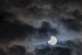 Partial solar eclipse of October 25, 2022, seen from Pisa, Italy Royalty Free Stock Photo