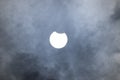 Partial solar eclipse in Prague, Czech republic June 10, 2021 Royalty Free Stock Photo