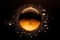 partial solar eclipse reflecting in water droplets Royalty Free Stock Photo